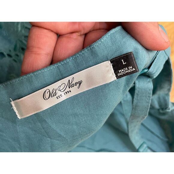 Vintage Old Navy Women’s L Babydoll Top Cotton Cami Embroidered Y2k Vintage - Picture 4 of 9